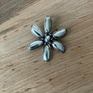 VTG Sterling Silver - MEXICO CII Solid Daisy Flower Necklace Pendant